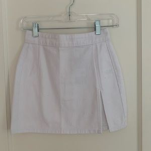 Lioness white denim skirt with slit